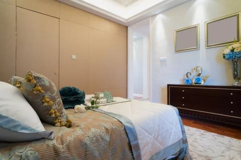 Luxury bedroom Stock Photos