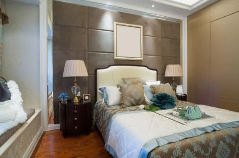 Luxury bedroom Stock Photos