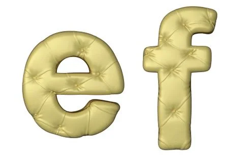 Luxury beige leather font e f letters Stock Illustration