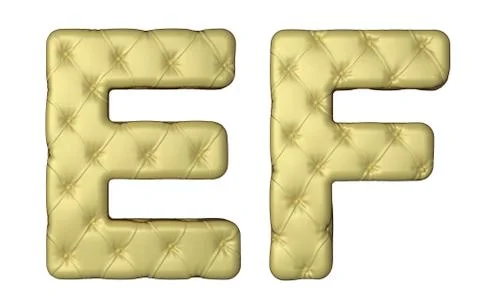 Luxury beige leather font e f letters イラスト素材