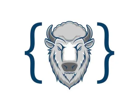 Luxury bison head with code Illustration