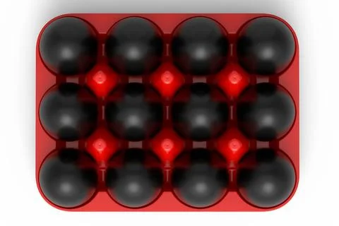 Luxury black eggs standing in plastic tray for morning breakfast Stock Illustration