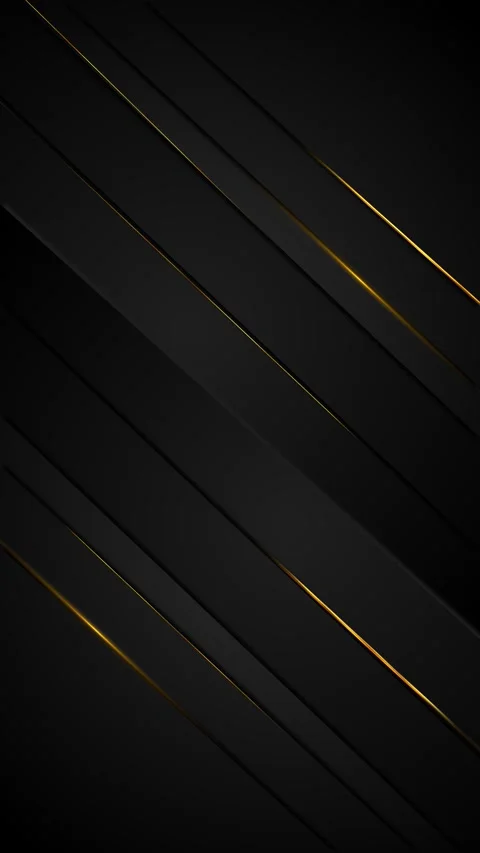 Luxury black gold abstract background polished slanted bands, glowing trim, dark Stock Footage 340415982
