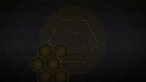 Luxury Black Gold Metallic Hexagonal Grid Background Stockbeeldmateriaal 344056573