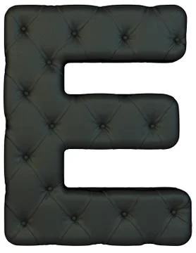 Luxury black leather font e letter イラスト素材