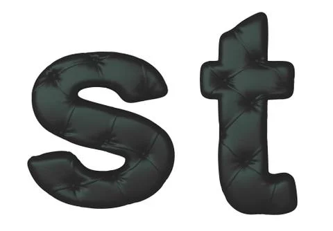Luxury black leather font s t letters イラスト素材