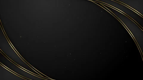 Luxury Black Left Side Metallic Curves Particles Gold Awards Background Loop Stock-Footage 337020650