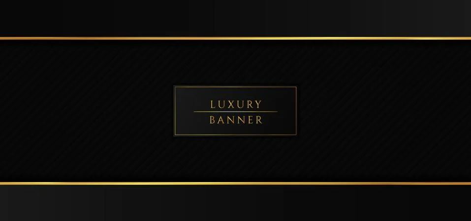 Luxury black pattern design pattern overlap layer frame gold border style Stock Illustration