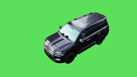 Luxury black suv driving fast.4K green screen isolate. Stock Footage 336024166