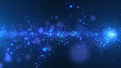 Luxury blue cinematic background animation. Shining particles with bokeh effect Stock Footage 247052909