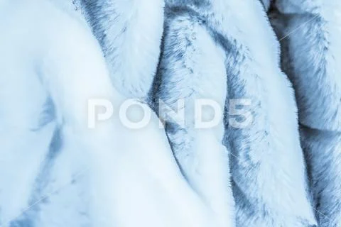 Luxury blue fur coat texture background, artificial fabric detail Stock Photos