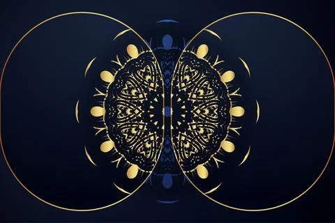 Luxury Blue Mandala Pattern With Ornate Floral And Geometric Elements Illustration