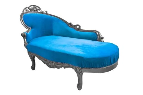 Luxury blue sofa isolated Stock Photos