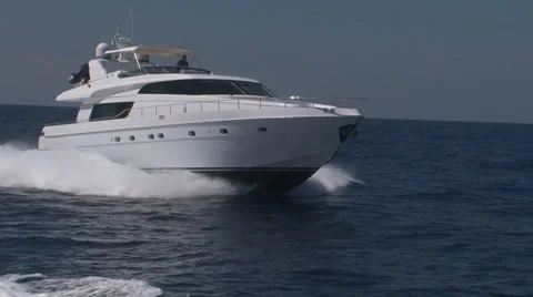 Luxury boat navigating Stock Footage 37568631