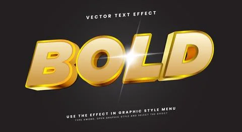 Luxury bold 3d editable text effect template Stock Illustration