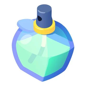 Luxury bottle perfume icon, isometric 3d style Illustration