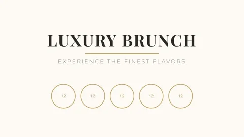 Luxury Brunch Concept Branding Title Card for Elegant Lifestyle Marketing Stock Footage 336879486