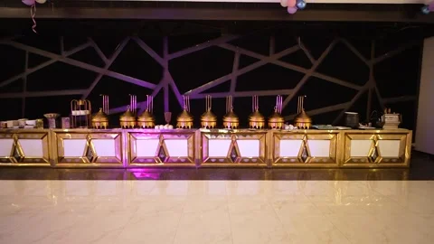 Luxury Buffet Catering Setup in Delhi NCR Stock Footage 341846120