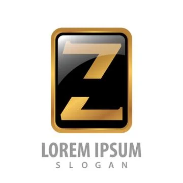 Luxury button square letter Z concept design. Symbol graphic template element Stock Illustration