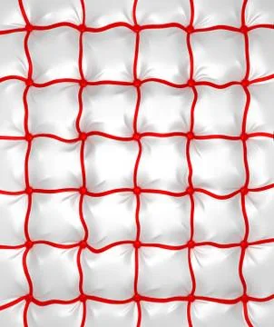 Luxury buttoned leather pattern with red lace Illustrazione stock