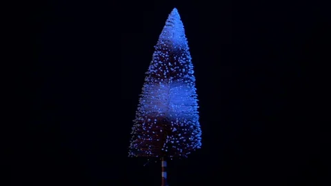 Luxury candy cane Christmas tree decoration- rotating centre- blue 4k Stock Footage 98178697
