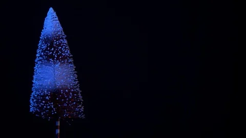 Luxury candy cane Christmas tree decoration- rotating left- blue 4k Stock Footage 98179088