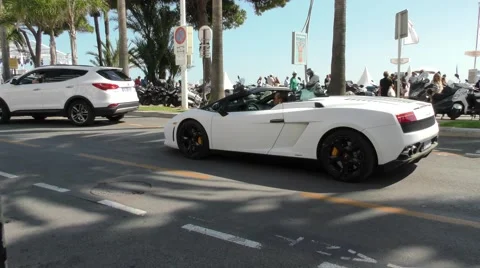Luxury car cannes Stock Footage 54643776