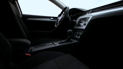 Luxury car interior close up Stock Footage 80429863