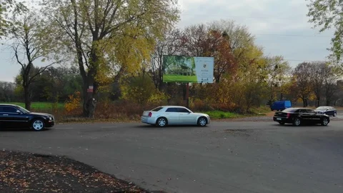 Luxury car on road on the field background Video stock 126393017