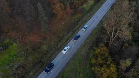 Luxury car on road on the field background Stock Footage 126393085