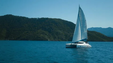 Luxury Catamaran Stock Footage 41144036