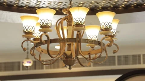 Luxury ceiling light fixed on ceiling Stock Footage 146719766