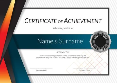 Luxury certificate template with elegant border frame, Diploma design for gra Stock Illustration