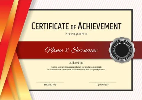 Luxury certificate template with elegant border frame, Diploma design for gra Stock Illustration