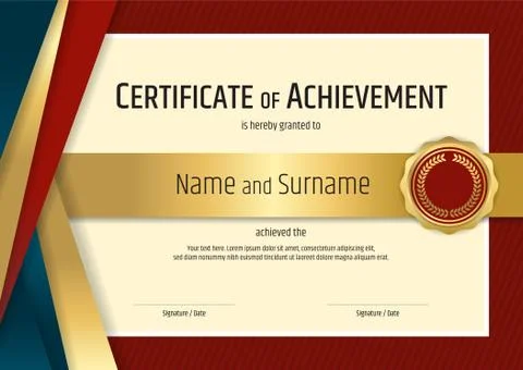 Luxury certificate template with elegant border frame, Diploma design for gra Stock Illustration