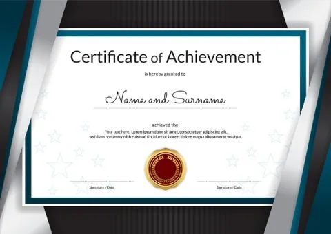 Luxury certificate template with elegant silver blue border frame, Diploma de Stock Illustration