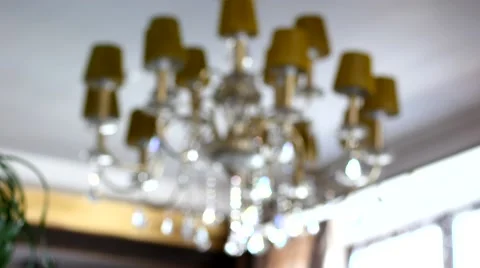 Luxury chandelier on the ceiling Stock Footage 48438835