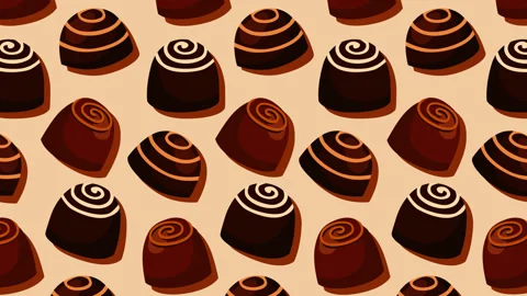 Luxury Chocolate Praline Pattern Background with Assorted Gourmet Candy Trea 動画素材 336530835