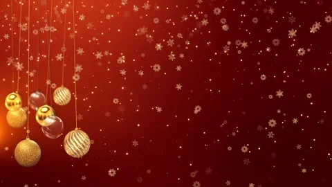 Luxury Christmas Ornament Pattern on Festive Crimson Background Stock Footage 342620348