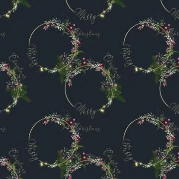 Luxury Christmas seamless pattern Stock Illustration
