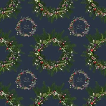 Luxury Christmas seamless pattern Stock Illustration