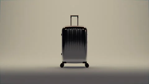 Luxury Chrome Suitcase Studio Lighting Reveal Stock Footage 311852465