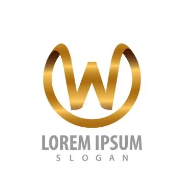 Luxury circle initial letter w logo concept design. Symbol graphic template e Stock Illustration