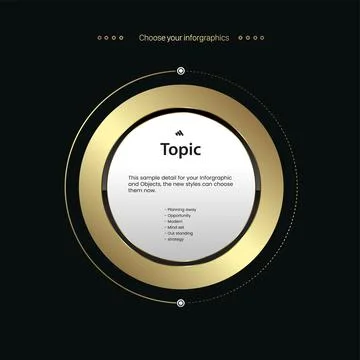 Luxury circle multipurpose Infographic template, a gold element option with.. Stock Illustration