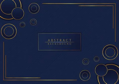 Luxury circle overlap layer gold metallic color frame pattern background Stock Illustration