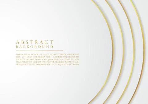 Luxury circle wave shape design white and gold metrallic color style with spa Stock Illustration