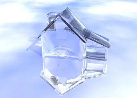 Luxury clear glass diamond house Stock Illustration
