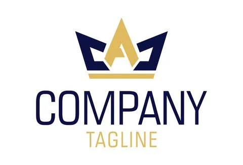 Luxury Color Abstract Triangle Initial Letter A Crown Logo Design Stock Illustration