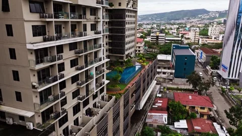 Luxury Condominium Pool In Cebu City - Philippines Modern Urban Living Stock Footage 344545509
