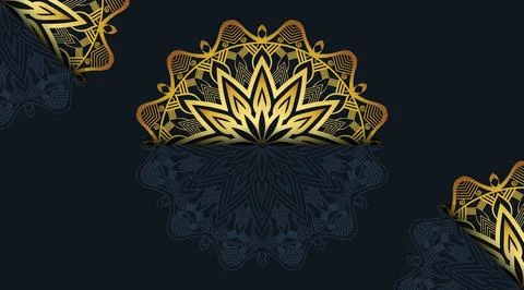 Luxury cool gradient color mandala art background template 스톡 일러스트